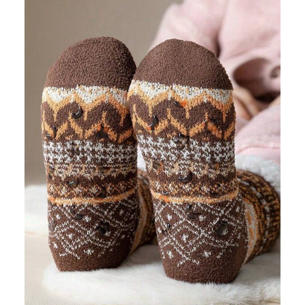 3 Pairs Of Thermal Lined Slipper Socks For Women, Warm Thick Non- Mid-Calf Socks